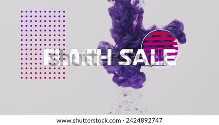 Image of flash sale text and shapes on white background. Social media, sale and background design concept digitally generated image.