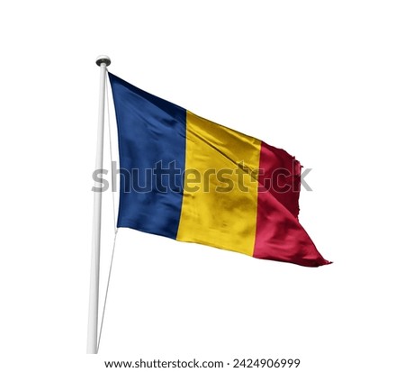 National Flag of Chad. Chad flag isolated on white background with clipping path.