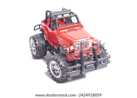 radio-controlled offroad 4x4 toy car isolated on white background