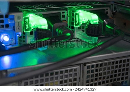 Dual 800 Watt power supplies for a computer server Royalty-Free Stock Photo #2424941329