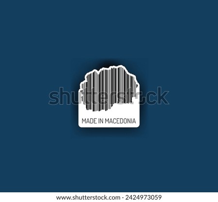 Discover fascinating sticker designs with barcodes in the shape of a map of North Macedonia. Enhance your projects with visual perfection. Buy now!