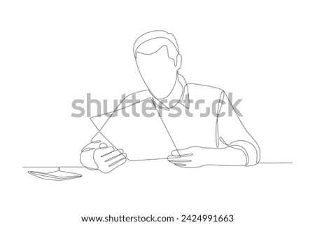 Continuous one line drawing Financial administration concept. Doodle vector illustration.