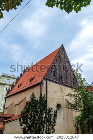 Old New Synagogue, Prague, Czechia. Staronová synagoga. Oldest active synagogue in Europe.  Royalty-Free Stock Photo #2425012847