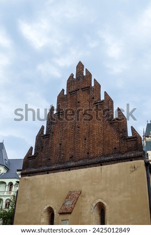 Old New Synagogue, Prague, Czechia. Staronová synagoga. Oldest active synagogue in Europe.  Royalty-Free Stock Photo #2425012849