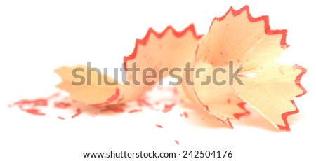 pencil shavings isolated on white background
