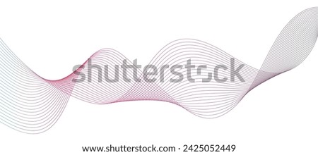 Colorful lines background. Wave of the many colored lines pattern and design elements created. Creative line art or abstract ribbon wavy stripes on a white isolated background.