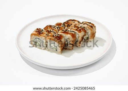 delicious rolls on a white plate