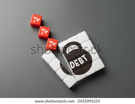 Writing off part of the debt through the court. Exacerbating circumstances. Provide temporary relief. Refinancing and restructuring. Royalty-Free Stock Photo #2425095255