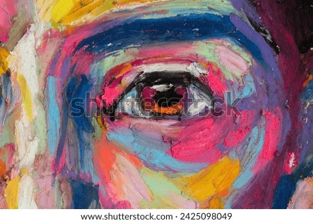  Conceptual abstract picture of the eye. Conceptual abstract closeup of an oil pastels.