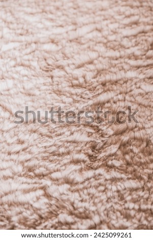 Background picture of a soft fur white carpet. Wool sheep fleece closeup texture background