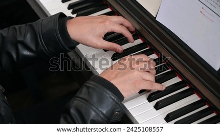 A Man Playing Piano, Close-up of pianist's hands professionally play the piano, Piano lesson, Pianist, Music teacher, Piano player, Musical Instrument, Classic Music