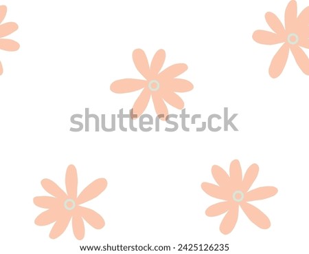 Seamless pattern flowers, hand drawn modern design