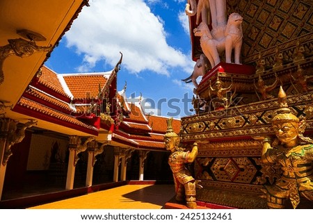 Thailand Wat Rat Uppatham, Wat Bang Riang temple in Phang nga Royalty-Free Stock Photo #2425132461