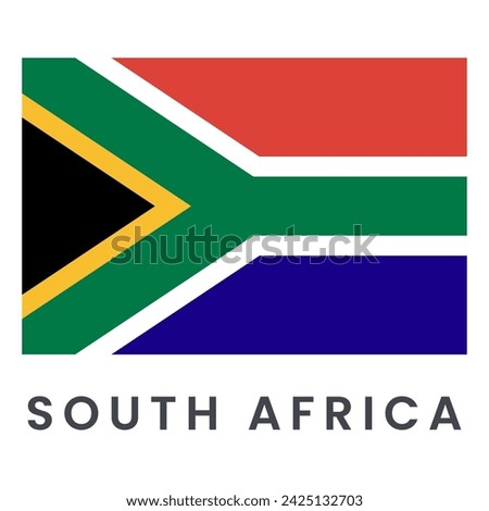 The flag of South Africa isolated on white background.