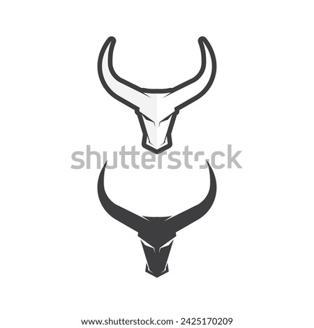 bull and cow buffalo logo design icon vector horn animals mammals 