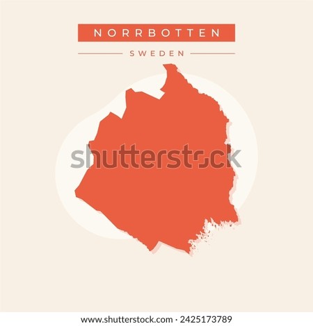 Norrbotten County (Counties of Sweden, Kingdom of Sweden) map vector illustration, scribble sketch Norrbotten map