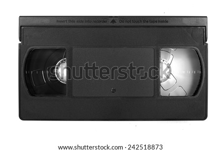 VHS video tape cassette isolated on white background Royalty-Free Stock Photo #242518873