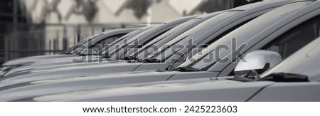 A lot of same white SUV cars in a rows. new modern or Used car sales. long perspective, Line of motor auto engine. Cars For Sale Stock Lot Row. Car Dealer Inventory. cars dealership place automaker 
 Royalty-Free Stock Photo #2425223603