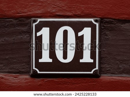 House number 101 tin sign