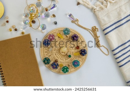 Numerology numbers on the table astrology. Selective focus. old. Royalty-Free Stock Photo #2425256631