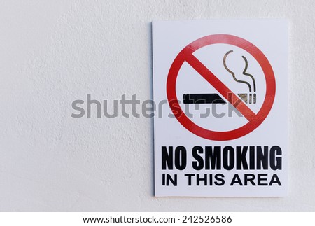 No smoking sign on wall