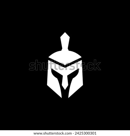 Spartan helmet logo icon vector illustration