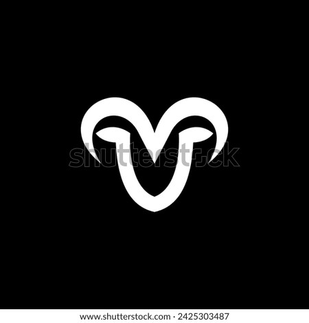 sheep head ram logo icon vector illustration