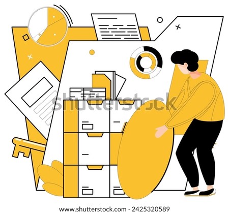 Data analytics vector illustration. Data analytics is digital detective, revealing insights in vast information landscape In realm finance, analytics is compass guiding decisions in data sea