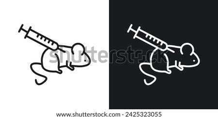 Animal testing icon designed in a line style on white background.