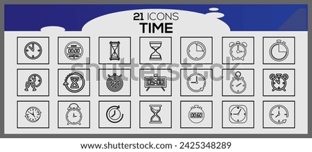Time icons collection. Watches icon set. Clock icons set.