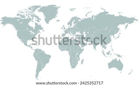 World map. Color modern vector map. Silhouette