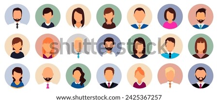 Icons of different people avatar. User people avatar collection in a flat design. Set of cartoon people avatar