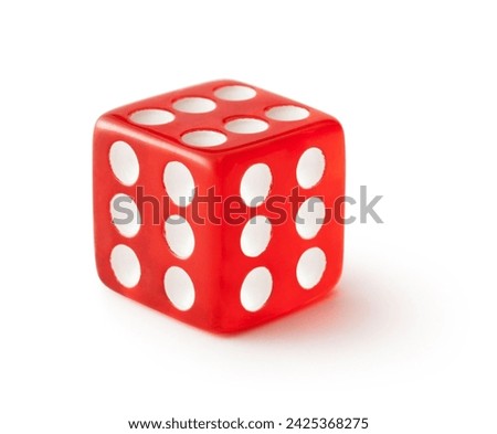Red Dice with clipping paths abstract white background Royalty-Free Stock Photo #2425368275