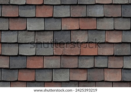 Processed collage of slate roof tiles surface texture. Background for banner, backdrop or texture for 3D mapping