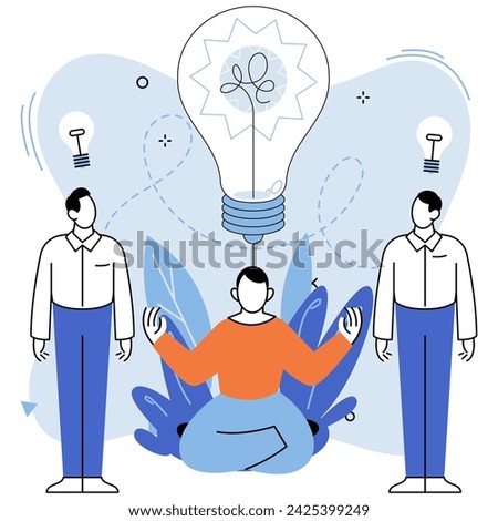 Light bulb idea vector illustration. Knowledge is filament powering bulb innovative ideas Success is often offspring bright conceptual light bulb Imagination is electricity lights up bulb genius Royalty-Free Stock Photo #2425399249