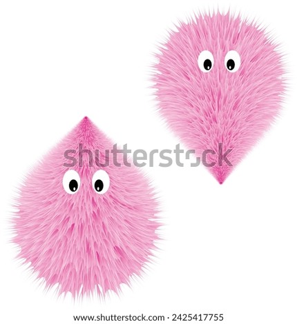 Cute Vector 3D fur on a white background, Pink fur Royalty-Free Stock Photo #2425417755