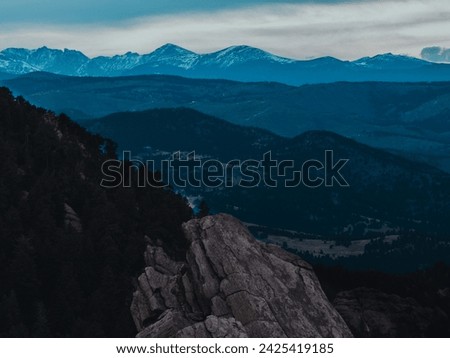 Beautiful Rocky Mountains at dusk
