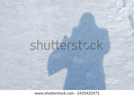 Shadow of a person in the snow. Royalty-Free Stock Photo #2425422471