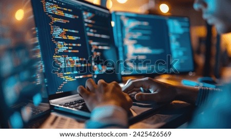 Igniting Innovation Harnessing the Power of Coding and Programming for Progress for your background bussines, poster, banner, greeting cards, and advertising for business entities or brands. Royalty-Free Stock Photo #2425426569
