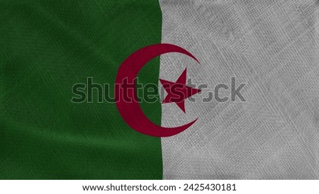 Flag Of Algeria, Algeria flag, National flag of Algeria. Fabric and Texture Flag of Algeria.