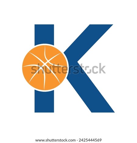 Initial Basket Ball Logo combine with letter K vector template