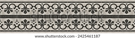 Frame with floral elements - seamless pattern useful for renderings applications Royalty-Free Stock Photo #2425461187