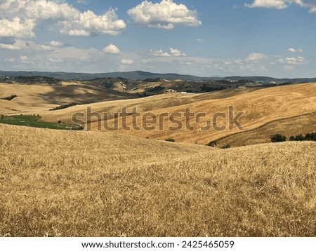 Typical tuscan landscape in the crete senesi area near Siena Italy Royalty-Free Stock Photo #2425465059