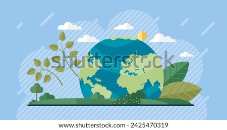 Tree vector illustration. The tree trunk provides support and stability for entire tree structure Climate conditions have significant impact on growth and distribution trees Trees grow and adapt Royalty-Free Stock Photo #2425470319