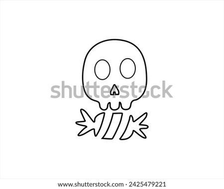 halloween skull one line art Single one line drawing graphical skulls isolated on white background. Anatomy face halloween horror vector elements Continuous Pro Vector