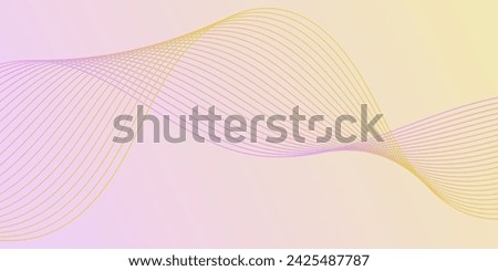 Abstract background with waves for banner. Medium banner size. Vector background with lines. Pink and yellow gradient. Brochure, booklet. Spring, summer, holiday