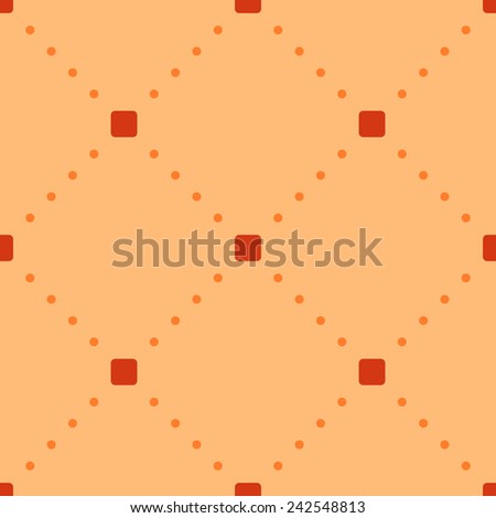 Orange polka seamless pattern in retro style. Design element - a bright background or gift packaging.