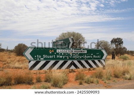Highway sign in the outback, desert of Australia