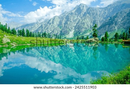 Impressively beautiful Fairy-tale mountain lake in Gilgit Pakistan.