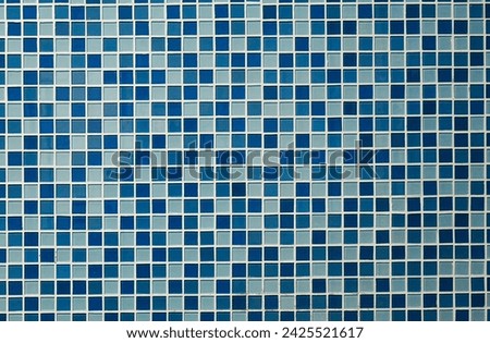 Blue square ceramic tiles for walls. abstract background